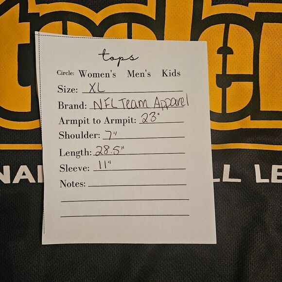 NFL Team Apparel Steelers Shirt Sleeve Black & Yellow XL - Picture 6 of 10